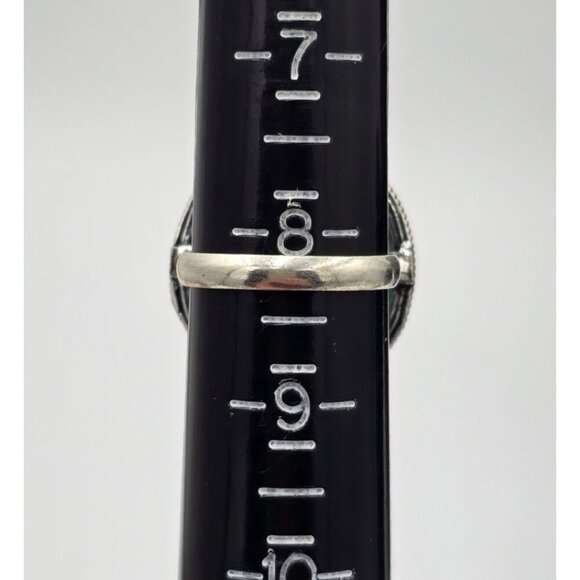 925 Sterling Silver Plt Prehnite Size 8.25 Bezel Setting Fine Jewelry - Picture 6 of 6